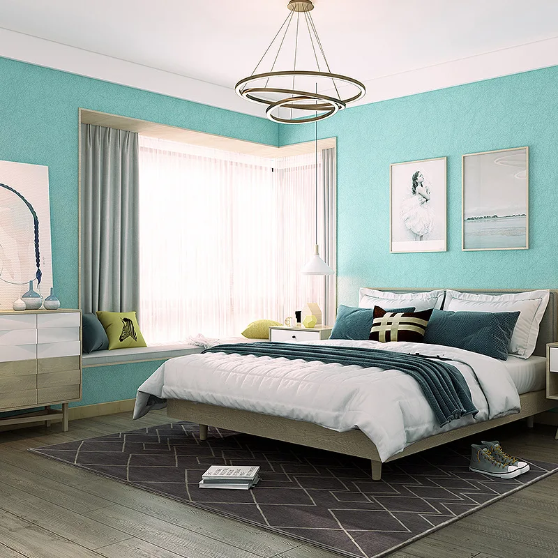 Цвет: черный Синий Нетканые сплошного Цвет обоев Однотонные серебряными