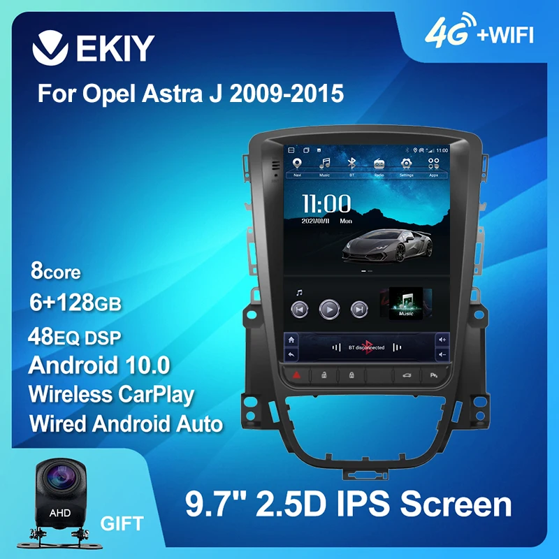 EKIY 6 + 128G DSP Android 10 автомобильное радио для Opel Astra J Vauxhall Buick Verano 2009 2015 Tesla вертикальный