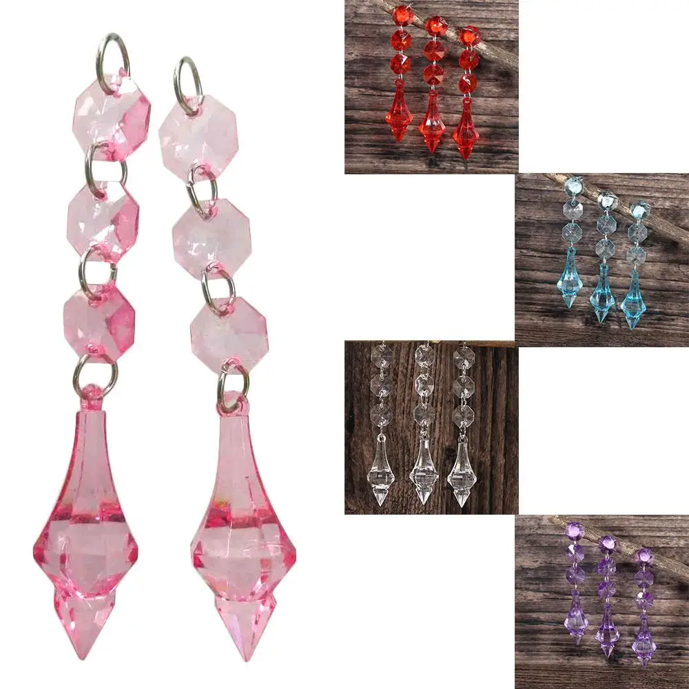 

10Pcs/Pack Crystal Lamp Pendants Bead Curtain Festival Wedding Decoration Parts