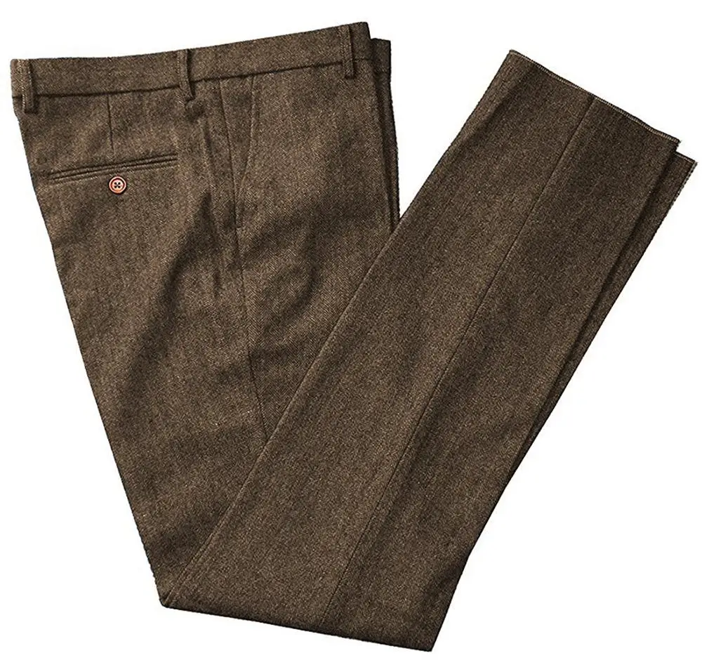 Брюки мужские твидовые классические штаны в елочку повседневные Костюмные брюки