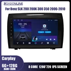 Автомагнитола Roadonline с GPS-навигацией, мультимедийный плеер для Benz SLK 280, 200K, 300, 350, 2006-2010, Android, аудио, стерео, 4G, Wi-Fi, BK