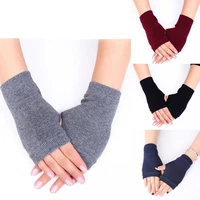 1 pair women girl stylish combed cotton arm fingerless warm thermal winter gloves soft warm glove unisex mittens gants femme