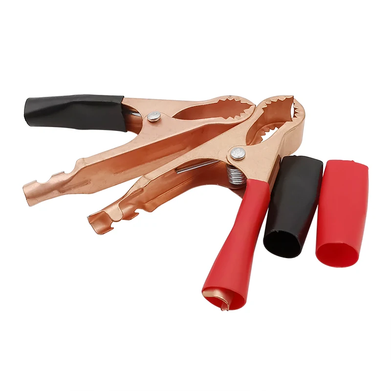 Зажимы крокодилы с изолированным крокодиловым зажимом красного и черного цвета