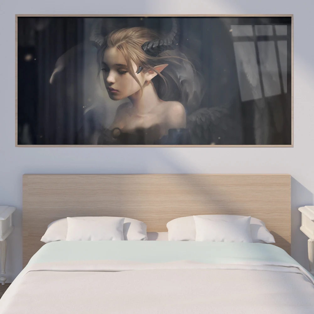 

Animation abstract oil painting little girl poster art canvas painting living room corridor office home decoration mural