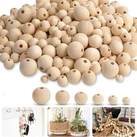 4 30mm natural wood beads unfinished round wooden loose beads wood spacer beads for diy craft handmade jewelry making