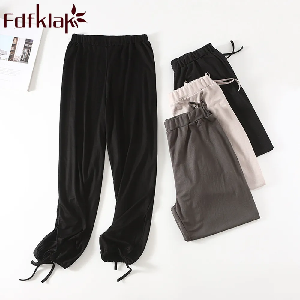 Fdfklak мягкие удобные женские длинные штаны для сна домашние брюки отдыха весенне
