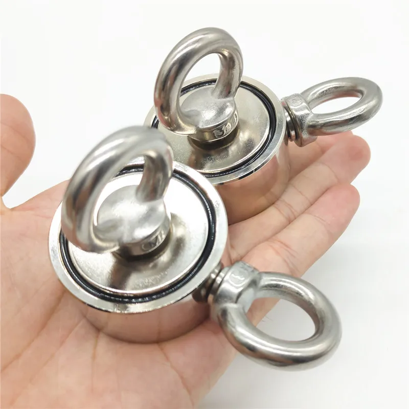 Fishing Magnet Double Sided 600kg Super Strong Round Neodymium for Search Game Treasure Hunting with Rope | Обустройство дома