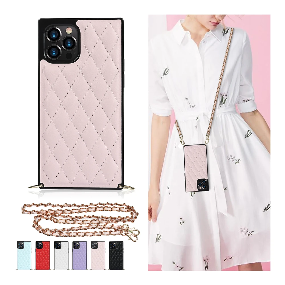

Luxury Cover For Samsung Galaxy S21 Ultra S20 FE S10 Plus S10E Note 9 10 Pro 20 A90 5G Crossbody Necklace Holder Phone Case Etui