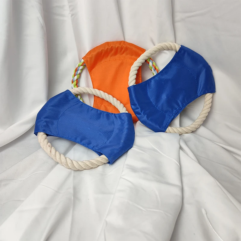 

1pc Human-Dog Interactive UFO Trainning Puppy Chew Teeth Clean Flying Disc Cotton rope Labrador Outdoor Toy Pet Dog Flying Disc