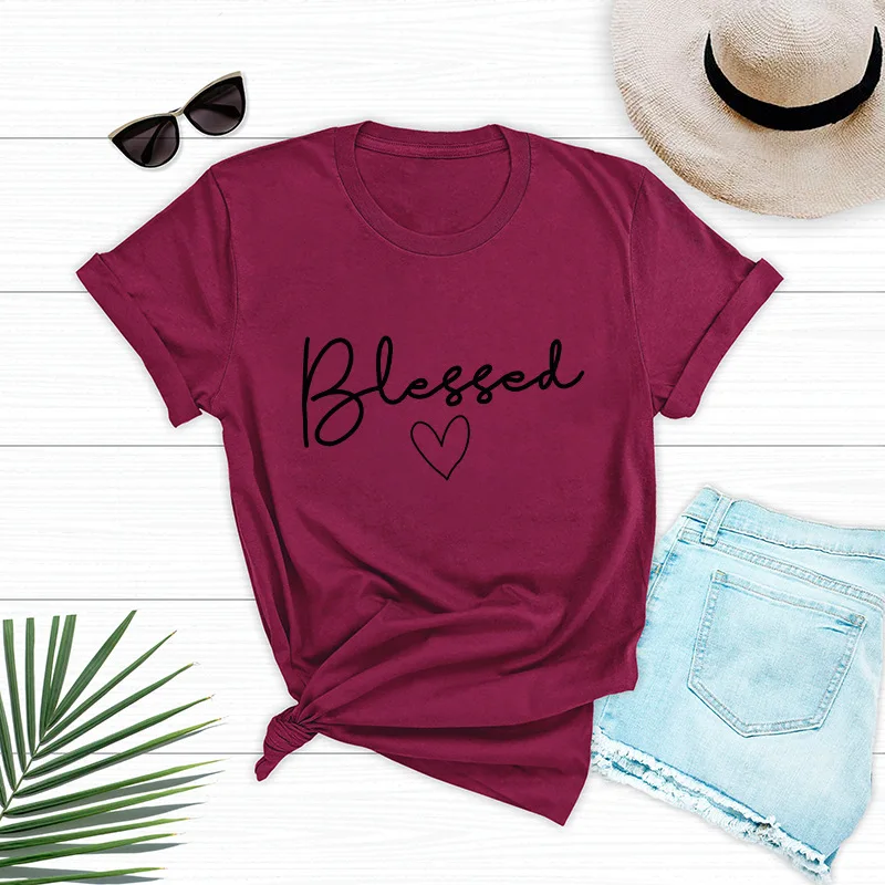 Женская свободная футболка с надписью летняя хлопковая Футболка свободного