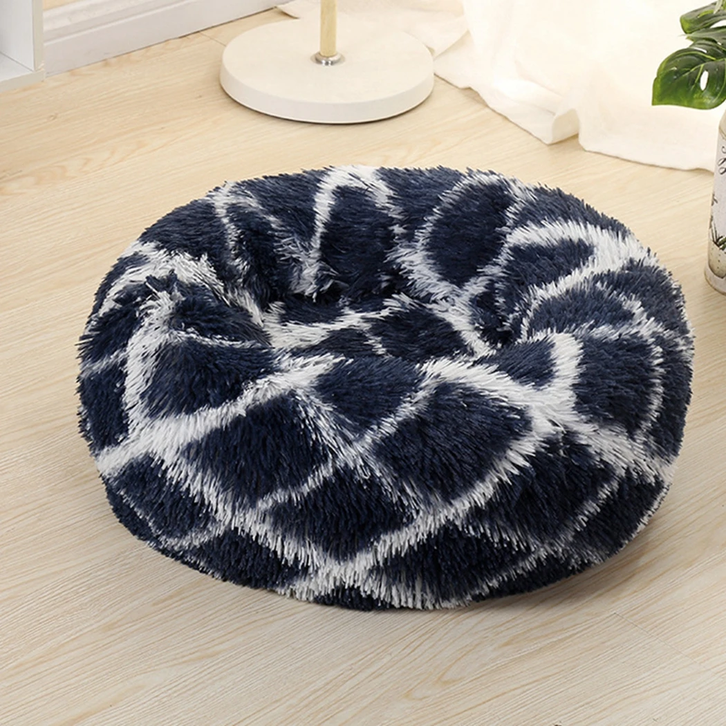 

Dog Pet Bed Kennel Round Cat Winter Warm Dog House Sleeping Bag Long Plush Super Soft Pet Bed Puppy Cushion Mat Cat Supplies