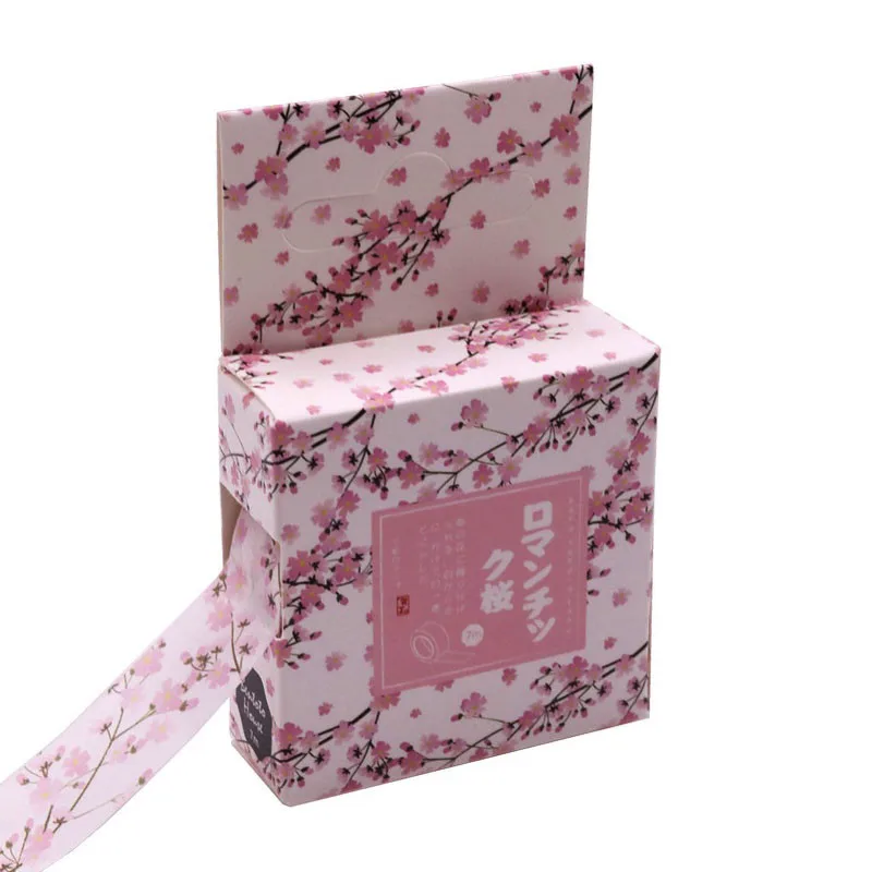 

Kawaii Washi Tape Color Cherry Blossom Tape 1.5CM*7m Masking Tape Sticker Scrapbook DIY Stationery Tape School Supplies