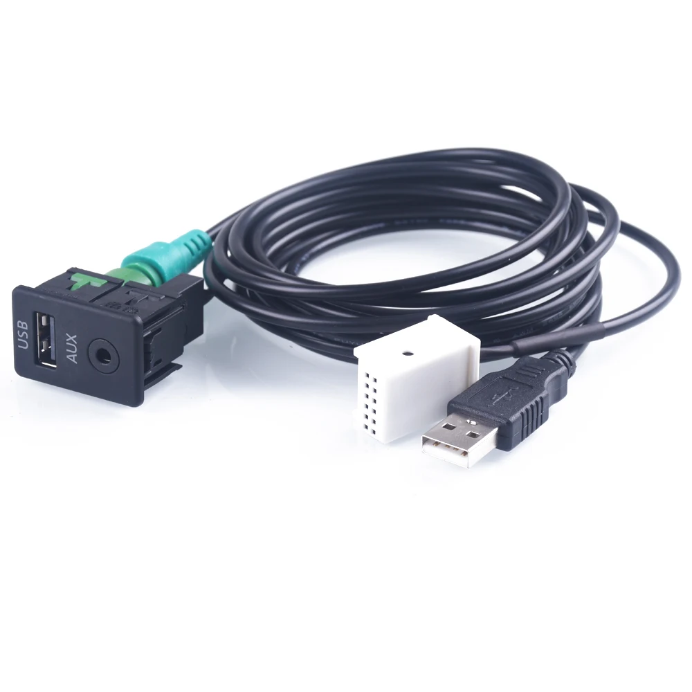 USB Aux Switch + Wire Cable Adapter for BMW 3 5 Series E87 E90 E91 E92 X5 X6 F01 F02 F10 F11