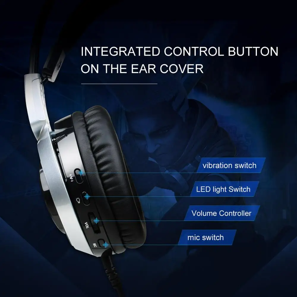 SOMIC игровая гарнитура PC USB G951 светодиодный проводной PS4 гарнитуры объемный звук и