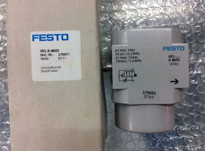 Новый вентиль Festo HEL-D-MIDI 170691 в коробке, 1 шт.