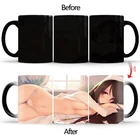 Новая Привлекательная дизайнерская кружка для девушек, меняющая цвет, керамическая Термокружка для кофе, чашка для завтрака и молока, керамические кружки, Необычные кружки