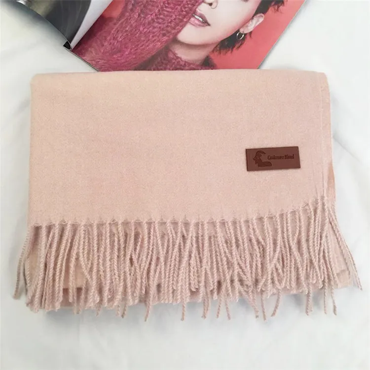 Brand Designer Winter Cashmere Scarf For Women Unisex Wool Scarf Pashmina Solid Color Tassels Ladies Stole Wrap Men Scarves