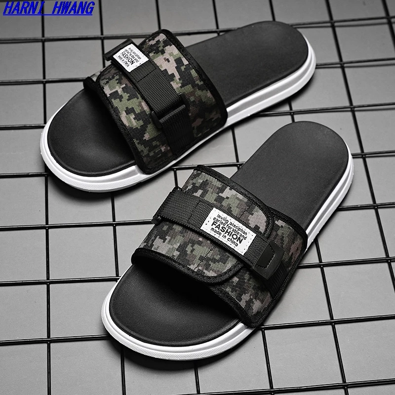 

Men Camouflage Strap Slippers Indoor Outdoor Casual Sandals Adjustable Comfortable Shoes Summer Flip Flops