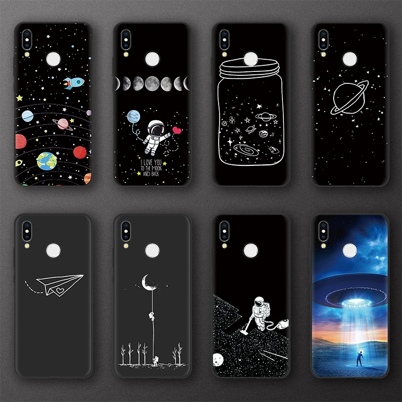 Черный ТПУ чехол астронавт для Huawei Mate 20 30 10 Lite Pro Soft P20 P30 P40 P Smart P8 P10 P9 2017 2019|Бамперы| |