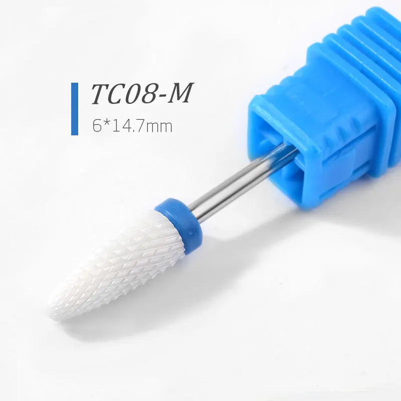TC08-M 1 шт. керамические 3/3" сверла для дизайна ногтей 23 Типа Фрезы для маникюра, пилка для электрического устройства, аксессуары для станка, инструмент для снятия заусенцев - Цвет: TC08-M