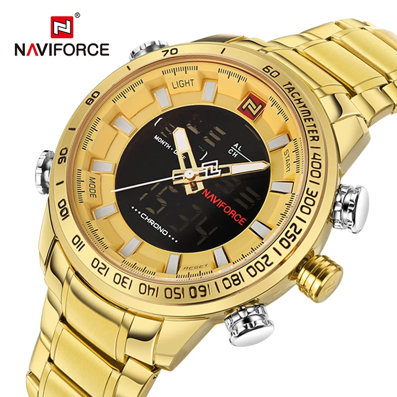 Часы наручные NAVIFORCE Мужские кварцевые Модные Военные Спортивные