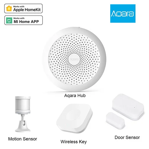 4 in 1as picture Xiaomi Aqara комплекты умного дома шлюз 3 хаб камера настенный беспроводной переключатель двери окна сенсор дверной звонок беспроводной релейный модуль домашний комплект - Цвет: 4 in 1as picture