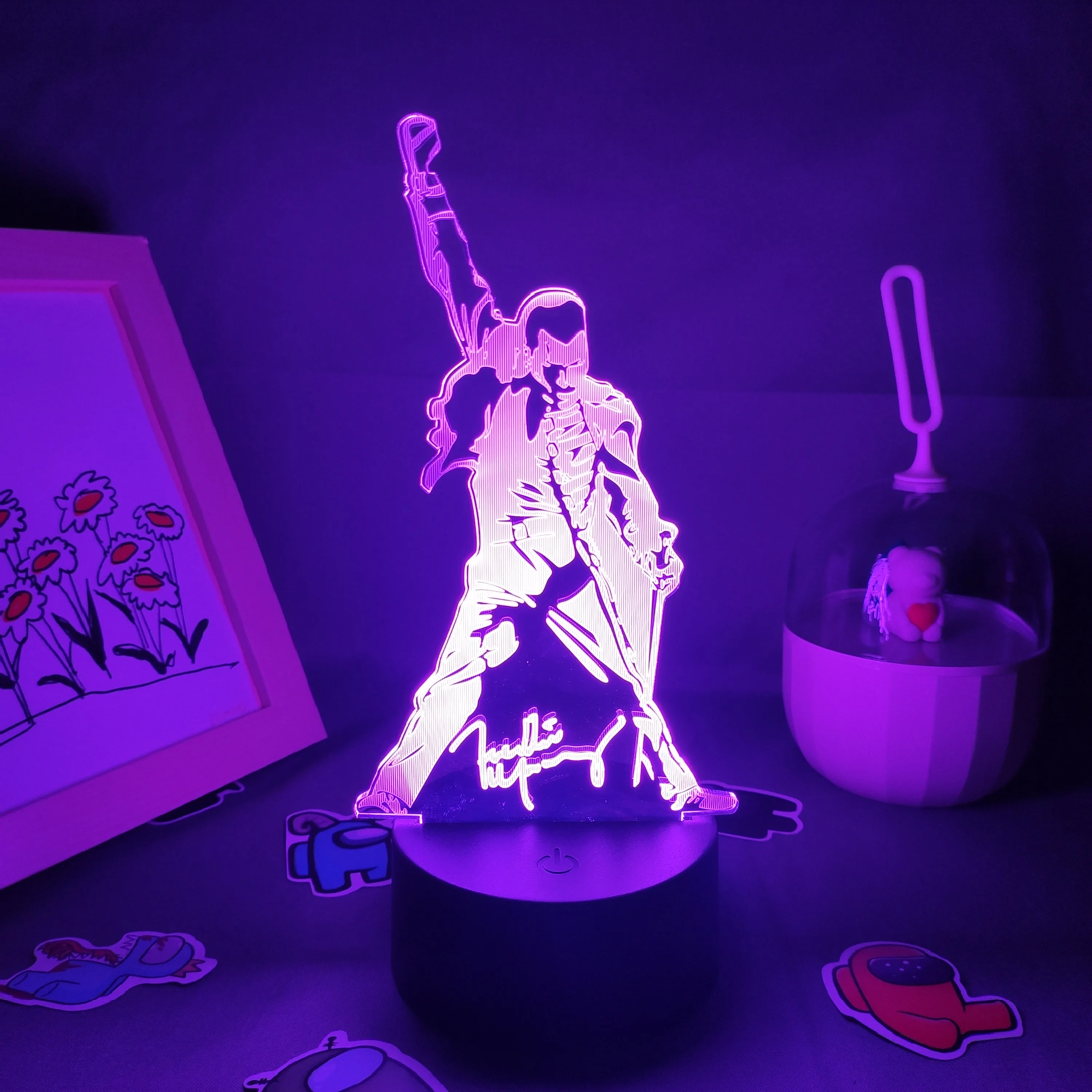 3D фигурка Queen Freddie Mercury светодиодные иллюзионные ночники креативный подарок на