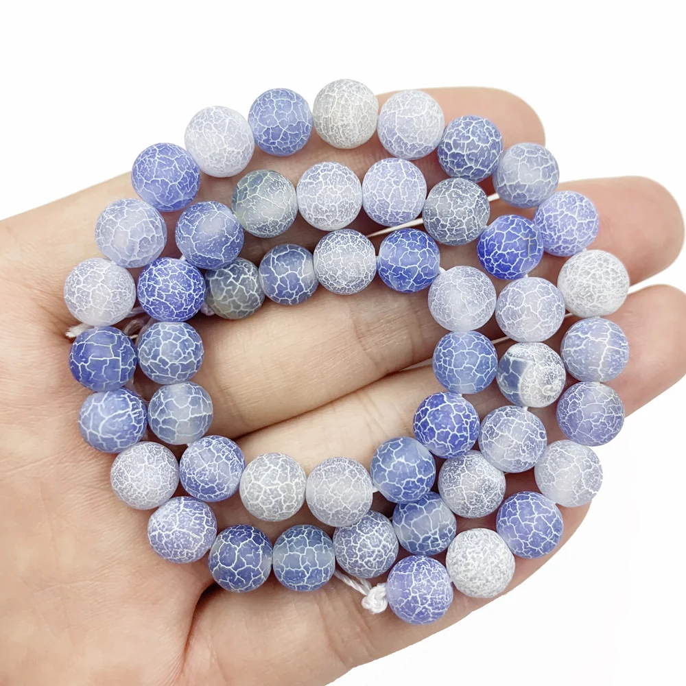 Финальная распродажа, акция, натуральный лед, потрескавшийся Агат, камень, круглые свободные бусины-разделители, для самостоятельного изготовления ювелирных изделий браслет, ожерелье 14 дюймов