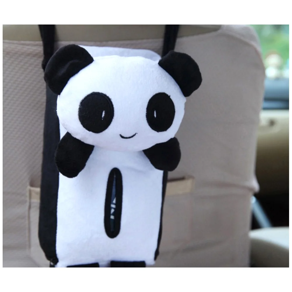 Cute Cartoon Panda Car Seat Back Hanging Plush Tissue Napkin Paper Holder Box | Автомобили и мотоциклы