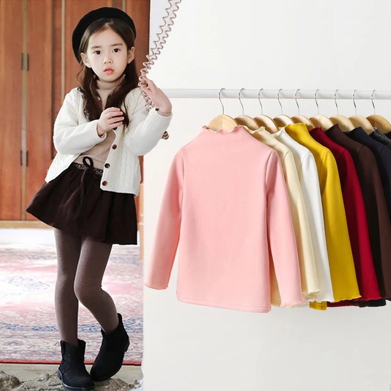 

Нижняя рубашка для девушки, 2021 Весенняя Детская Хлопковая футболка, свитер для девочек, Корейский Осенний детский пуловер, рубашки ярких цв...