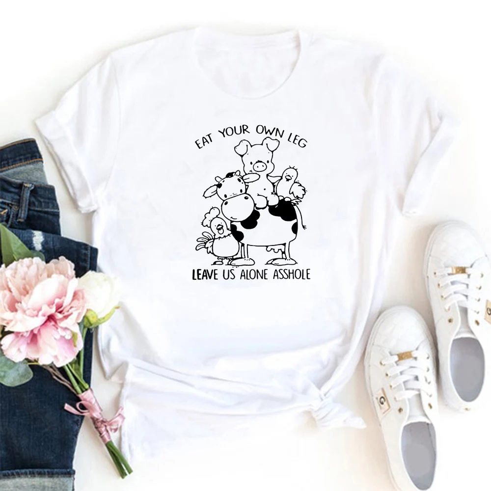 

Eat Your Own Leg Tshirt Women Personalized Printing Women T Shirt Funny Letter Pattern T-shirt Women Casual Tee Shirt Femme