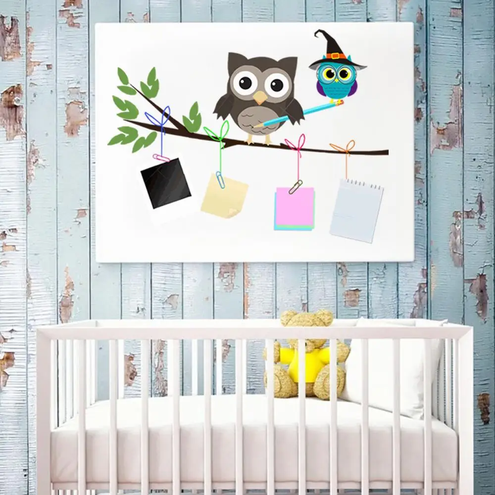 Мультфильм Ручная роспись Сова Детские наклейки на стену спальня Детский сад