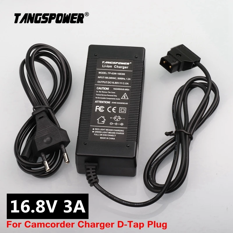 Carregador de Bateria para Filmadora Adaptador de Alimentação D-tap Montagem – Bloqueio Bateria Câmera Filmadora Dtap Plug 16.8v 3a v