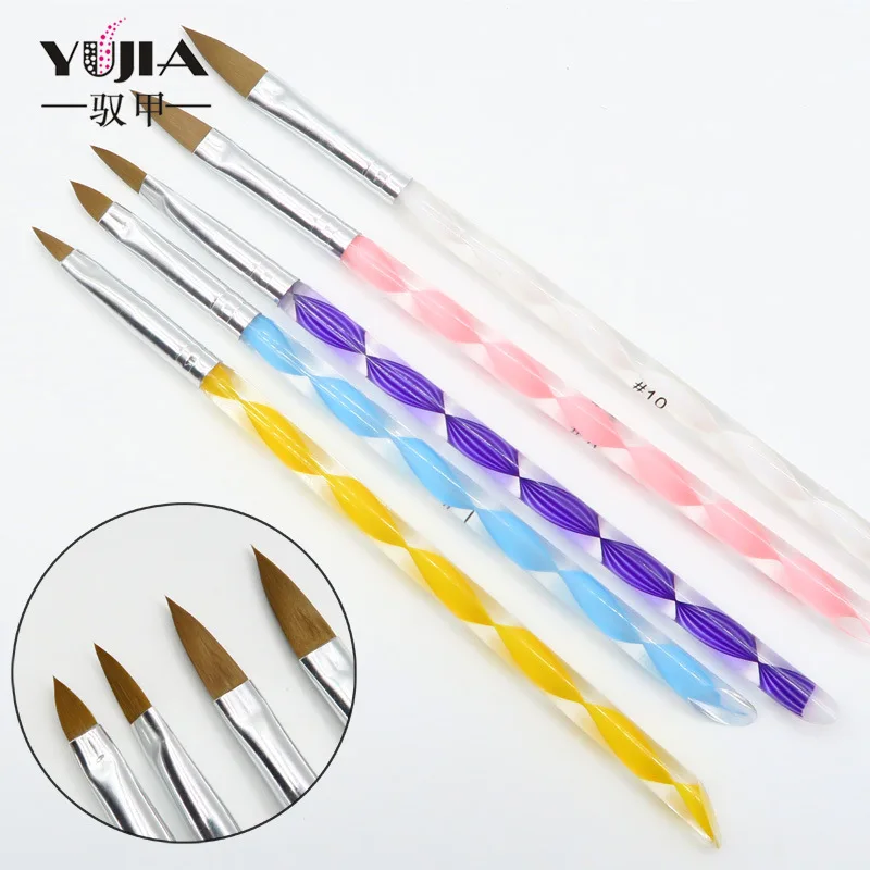 5 шт. набор кистей для дизайна ногтей акриловый строитель плоская кристальная