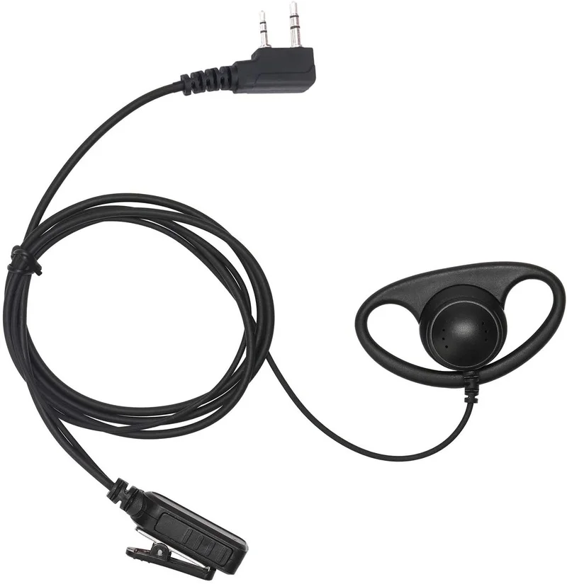 Однопроводные наушники гарнитура с микрофоном PTT MIC D-образный 2-контактный