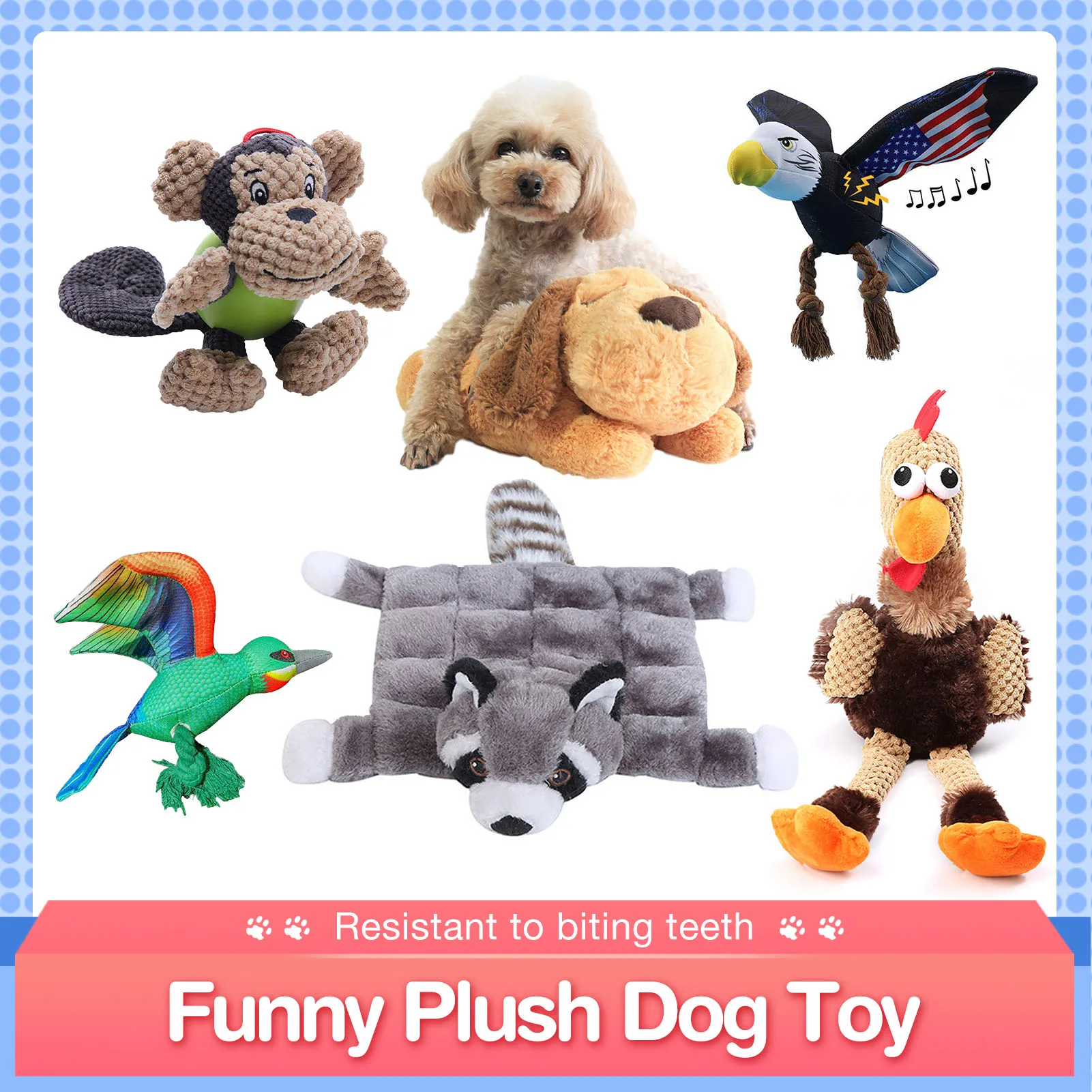 Плюшевые игрушки пищащие для собак забавные молярная куклы Укус устойчивостью