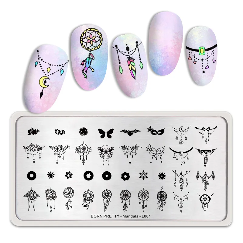 BP-M-L001 BORN PRETTY прямоугольные пластины для штамповки ногтей изображение из нержавеющей стали трафарет Осенняя текстура тема DIY пластины инструменты - Цвет: BP-M-L001