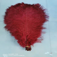 high quality 100pcs wine red ostrich feathers 45 50cm 18 20inches christmas birthday wedding party diy decorations plumage