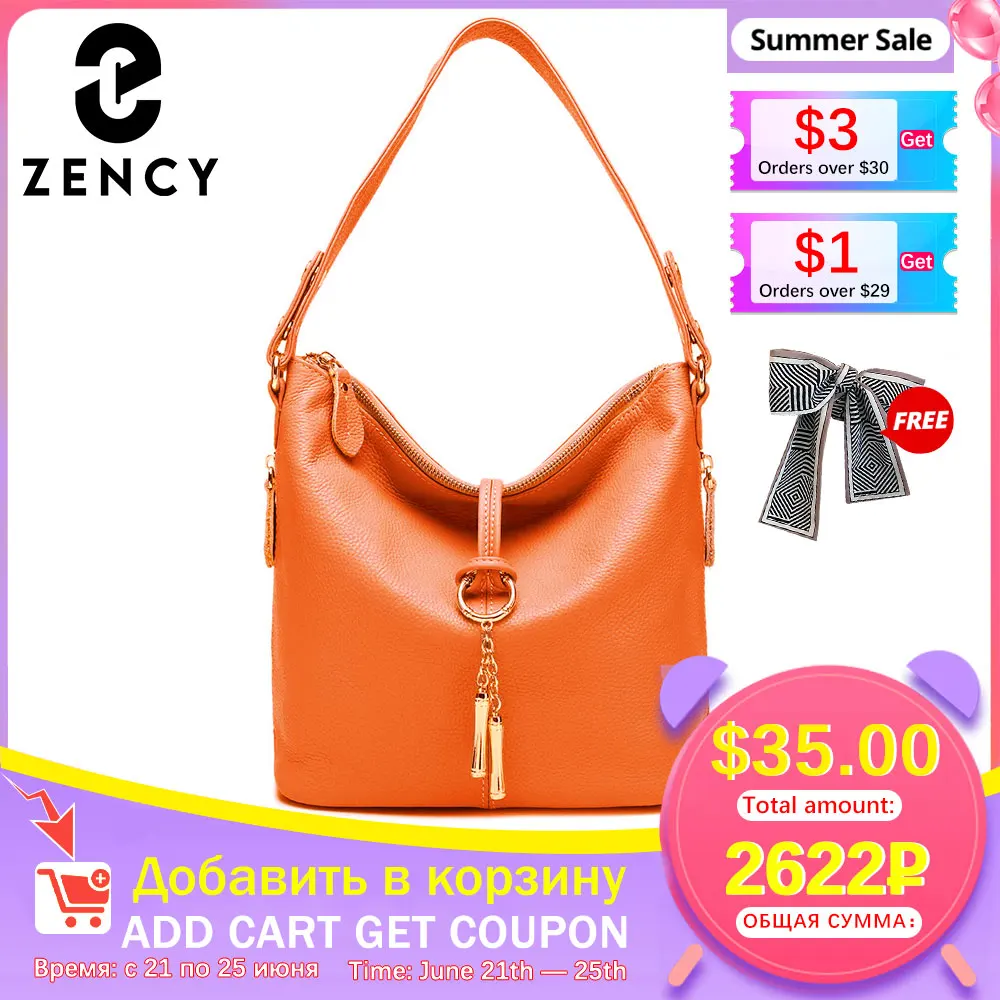Zency элегантная женская сумка на плечо из 100% натуральной кожи белые вместительные