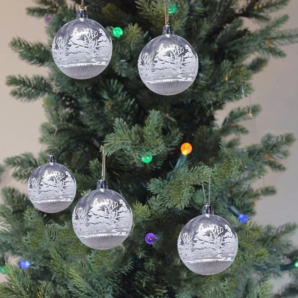 

6PCS/lot Multicolor Plastic Ball Christmas Tree Ornaments Hanging Pendants Xmas 2021 New In Stock
