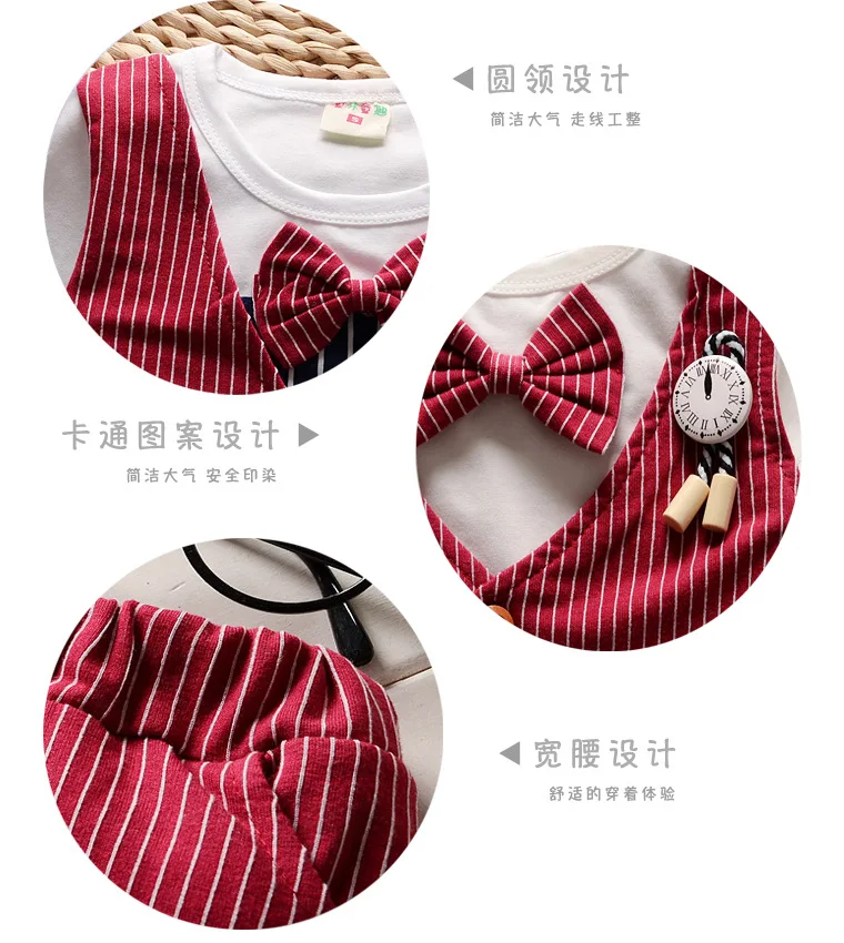 2019 New summer baby costume fashion cartoon print boys &amp girls clothes sets cotton 0-2Y clothing for |