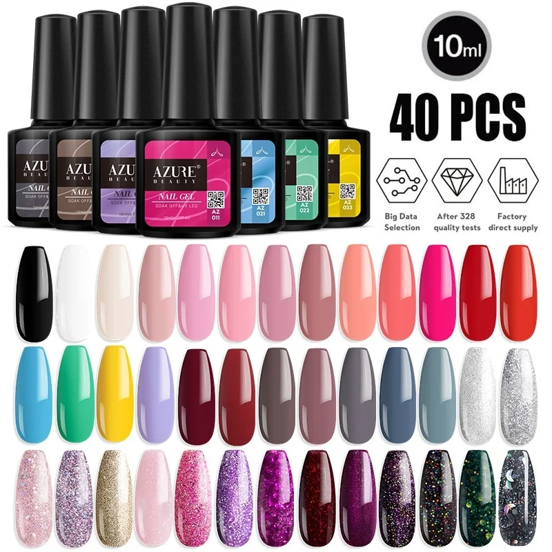 Azure beauty гель для ногтей с блестками лак замачиваемый УФ/светодиодный Гель стойкий