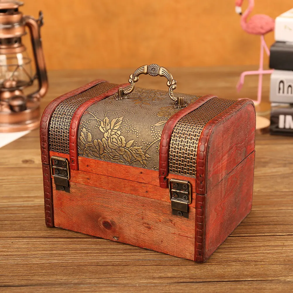 Старинный ящик для хранения с замком контейнер ювелирных изделий брелок браслет