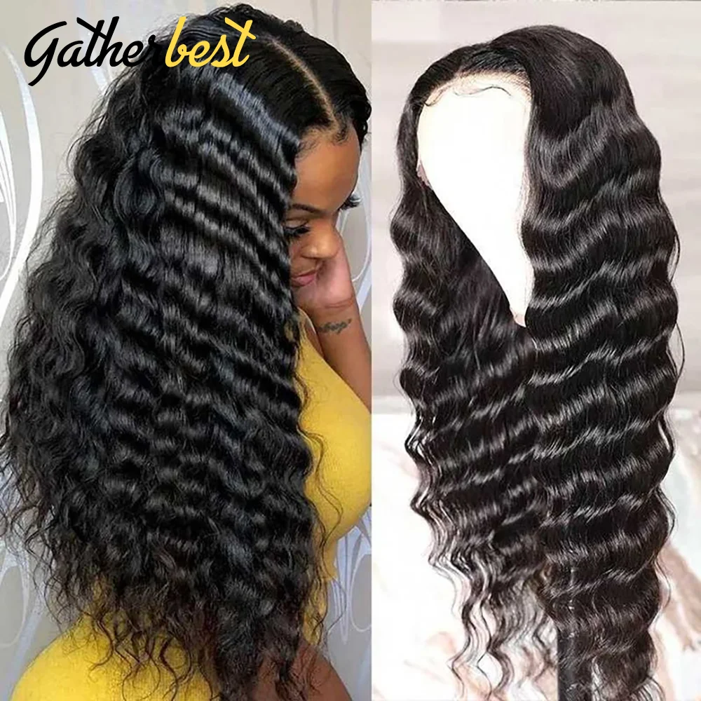 13x4 Deep Wave Virgin Human Hair for Black Women Deep Wave Pre Plucked With Baby Hair 100% Pure Natural Color Brazilian Remy