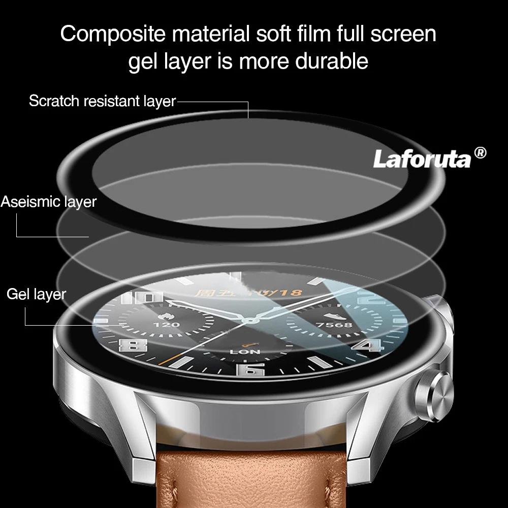 Полная защита экрана для Amazfit GTR 3 Прозрачная 3D изогнутая мягкая защитная пленка