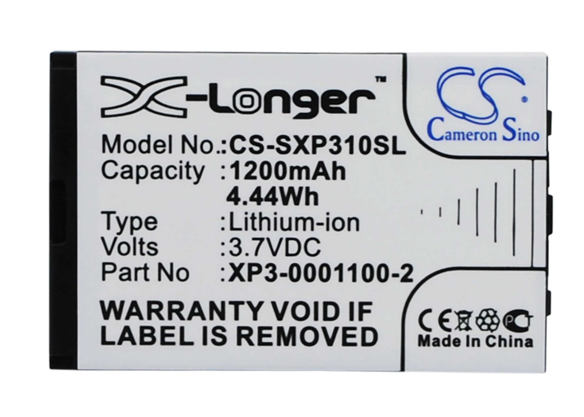 

CS 1200mAh / 4.44Wh battery for Socketmobile Sonim XP3-S, XP3 Enduro XP3-0001100-2