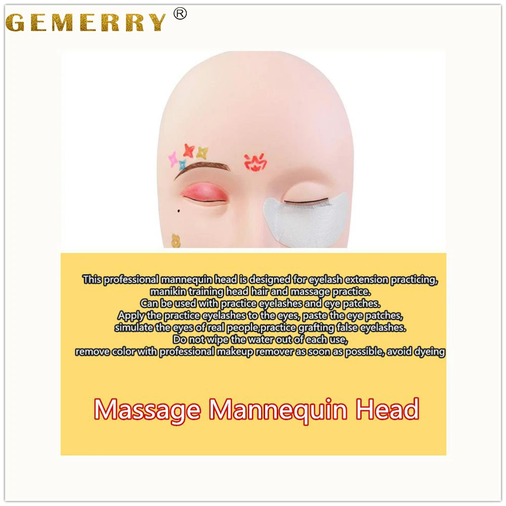 Силиконовая тренировочная головка для наращивания ресниц модель обучения