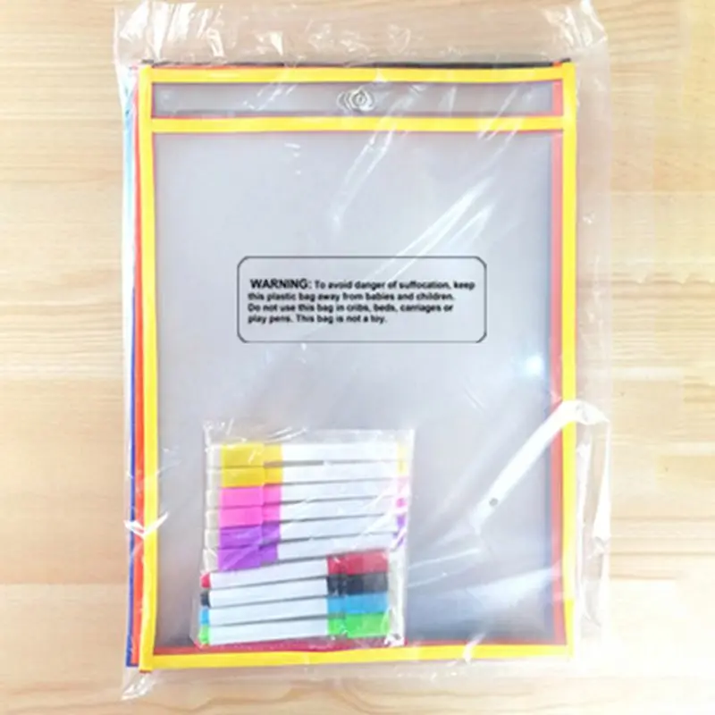 

20 Pcs/Set Puzzle Toys Dry Brush Bag Can Be Reused PVC Transparent Drawing Toy U50F