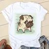 Women Sweet Love Pug T-shirts Ladies Fashion Clothing Short Sleeve Cartoon Clothes Spring Summer Female Tee Graphic Tshirt 4