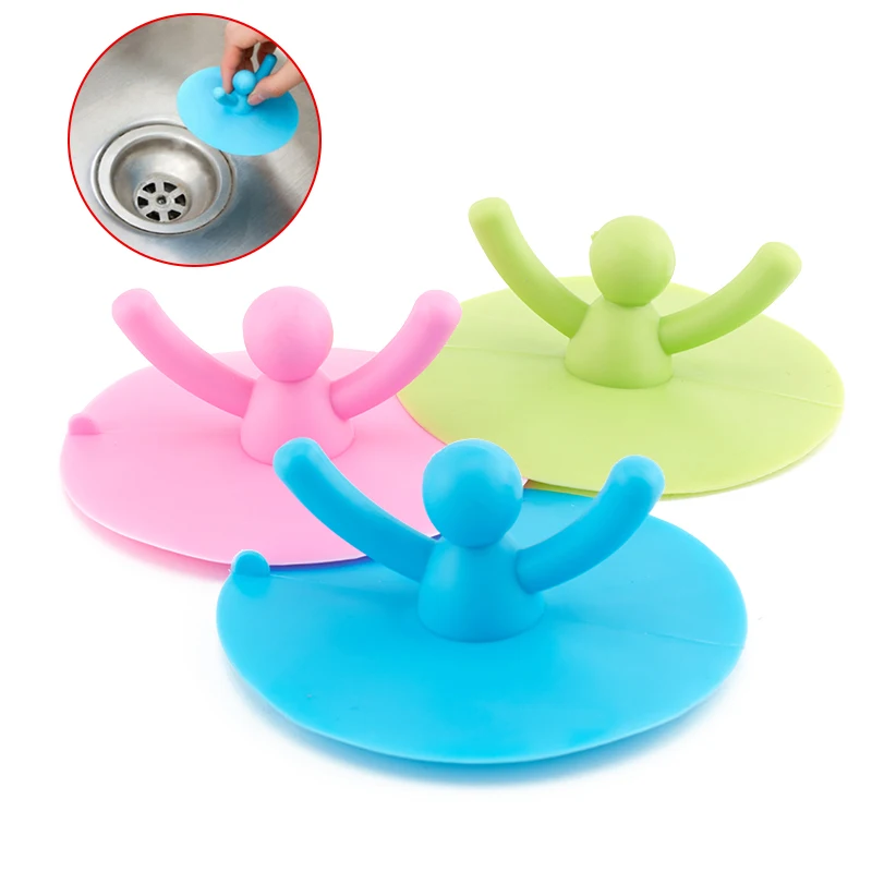 

Пробка для слива душа, силиконовая крышка с мультяшным рисунком, фильтр для волос для пола, кухни